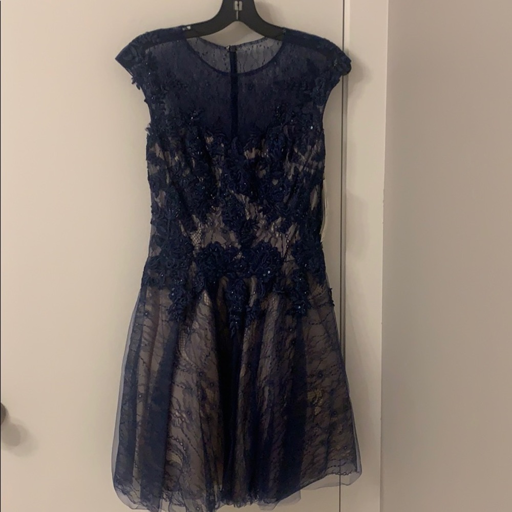 navy blue mini dress